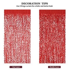 3 Pack Red Backdrop Curtain – 3.3 ft x 6.6 ft Foil Backdrop Curtain Laser Red