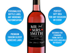 Personalised Wine Bottle Label, Perfect Wedding/Marriage Gift/ any occasion!!