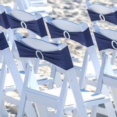 30Pcs Chair Sashes with Buckle Slider Stretch Spandex Chair Bows Cover, Sapphire