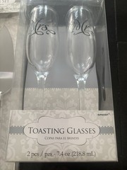4 Pcs Wedding Cake Knife and Champagne Flutes Server Set For Bride