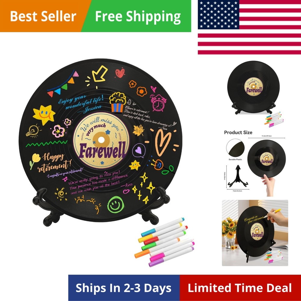 Farewell Guest Book Alternatives Signature Vinyl Record Decorations，Going Awa…