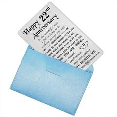 TANWIH Happy 20th Wedding Anniversary Card Gifts for Him Husband, 20 Year Ann…