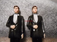 Package of Vintage Wilton Groomsmen Wedding Cake Toppers Gay LGBT