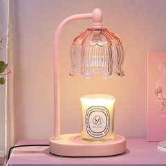 MEIXISUE Pink Candle Warmer Lamp with 4.7 x 7 x 11.81 inches, flower