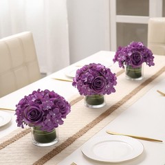 GreenHouzz Artificial Rose and Hydrangea Silk Flower Centerpieces Faux Floral…