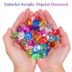 100Pcs Acrylic Crystal Diamonds Mixed Colors for Craft Projects