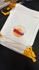 3×5 cotton «Here comes the sun» drawstring pouch /party favor /250 pcs