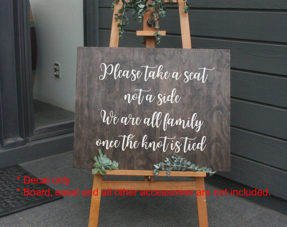 Wedding Sign Decal Sticker – «Please Take A Seat» Ceremony Quote