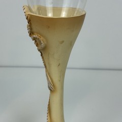 Wedding Toasting Set: 2 Gold Heart Champagne Flutes + Cake Topper + Boot Shots