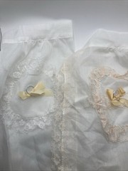 VTG 1950’s Set Of 2 Wedding Or Server Aprons Lace White And Apricot Colors MCM