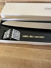 Carvel Hall Silver Metal Cake Knife Floral Handle 13in w/ Original Box