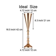 Gold Vase Centerpiece Table Decorations – 10 Pcs Metal Tabletop Flower Stand,…