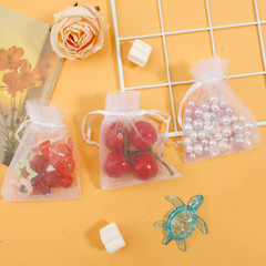 50Pcs Pink Organza Drawstring Jewelry Small Bag for Earring Favor Wrapping Packi