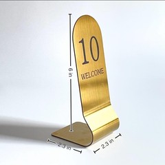 SIWOT 6/8 Inches Height Stainless Steel Place Cards 10pcs/Set Double Sided St…
