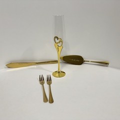 Parihy Gold Wedding Cake And Server Set Wedding Champagne Flute, MISSING A GLASS
