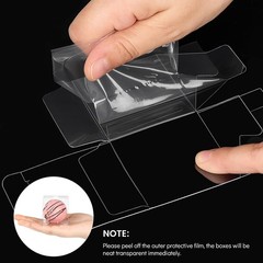 100 Pack 2x2x2 Inches Clear Favor Boxes with Ribbons, Mini Transparent Cube T…