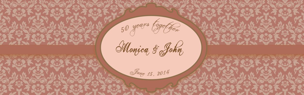 100 Classic Anniversary Wedding Shower Water Bottle Labels 8″x2″ waterproof