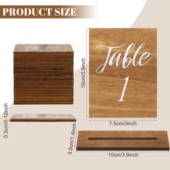 Chunful 20 Pcs Wedding Wooden Table Numbers with 10 x 15 cm, Classic Style