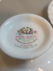Royal Albert October Cosmos Teacup and Saucer: 1970 England Bone China-Mint