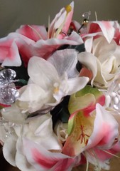 Handmade Wedding Bouquet Pink And White With Jewels Beautiful Made In 2010
