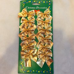 12 Pcs Golden/Red/Solver Decorative Bows Wedding Party Birthday Market Decor