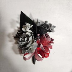 Red Black Silver Real Touch Bridal Wedding Bouquet Accessories