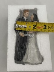 Weddingstar Cake Topper Bridal Couple Wedding Porcelain Figurine Holding & Sign