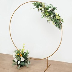 7 ft Gold Balloon Circle Metal Frame Round BACKDROP STAND Wedding Arch Party