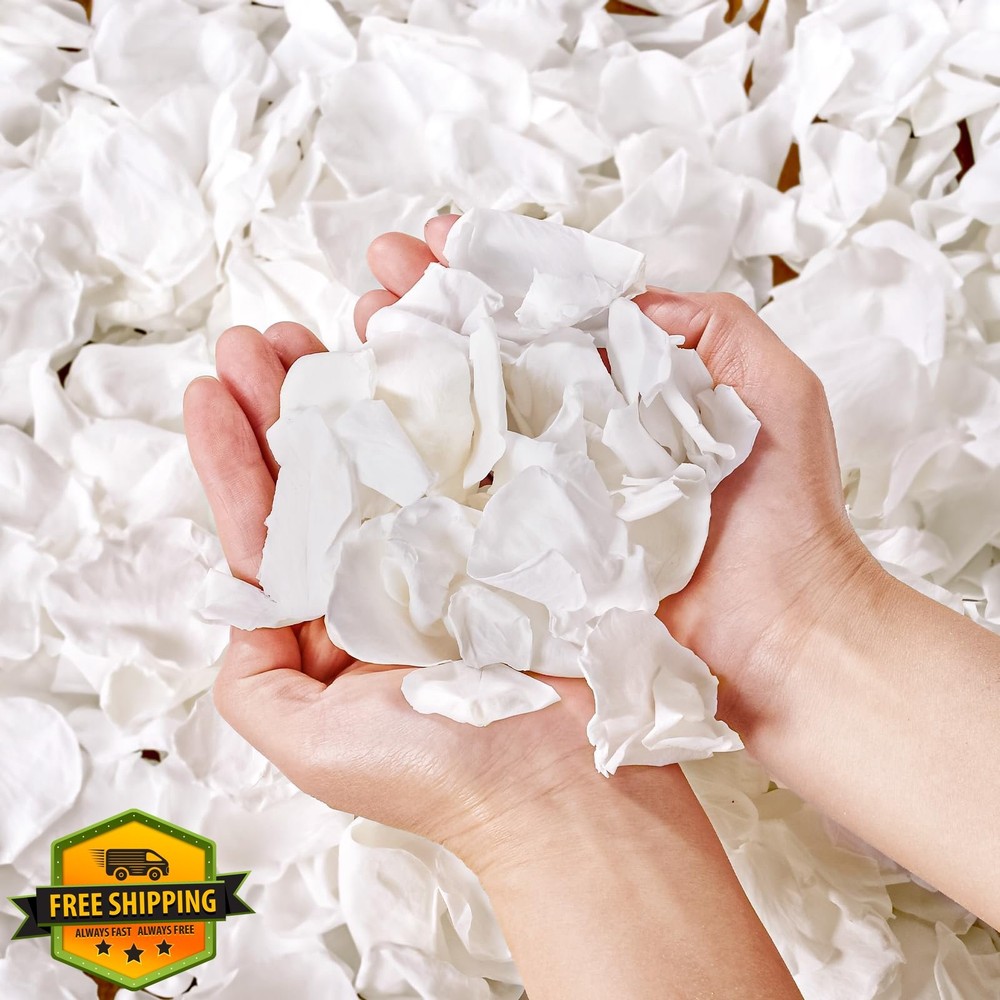 Koceko 4.59oz White Real Rose Petals
