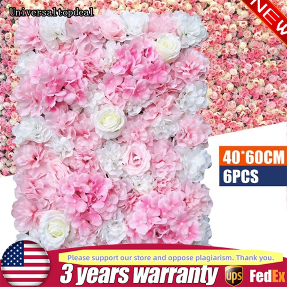 6* Premium Flower Wall Panels Artificial Wedding Decor Party Home Floral Decor