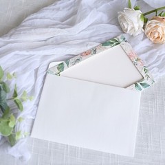 25 PICTURE FRAMES 7″ Floral Paper Photo Cards with Envelopes Party Favors Home