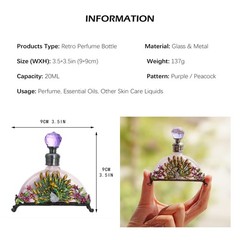 YU FENG Antique Peacock Perfume Bottles Vintage 0.7 Ounces, Purple-2