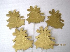 Floral Picks WEDDING BELLS Gold or WHITE Pick 5, or 6 Pk Cake Toppers NEW!
