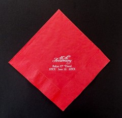 100 10th, 25th, 30th, 40th, 50th, 60th anniversary personalized luncheon napkins