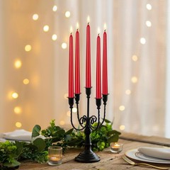 Mega Candles 12 pcs Unscented Red Taper 10 Inch x 7/8 Taper,