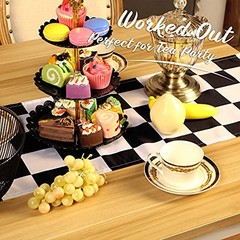 2 Pack Table Runner Black and White Tablecloths 12.6 x 72 Inch Checkered