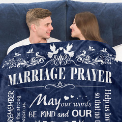 Marriage Prayer Wedding Gifts for Newlyweds, 50″ X 60″, Religious Prayer Quote