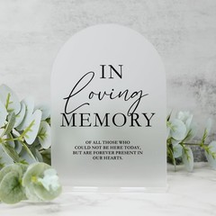 Acrylic Wedding Sign 5×7 Frosted Arch Black Calligraphy Stand Party Decor