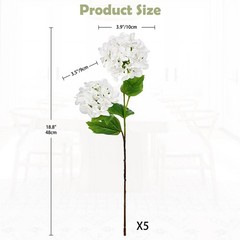 Real Touch Hydrangea Artificial Flowers 19” Tall Artificial Hydrangea Flow