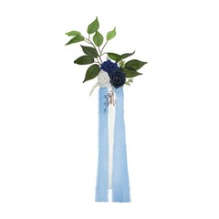 10Pcs Wedding Aisle Decorations Pew Flowers Chair Artificial Flowers Blue, White