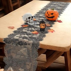 12 Pcs Black Lace Table Runners 14 x 120 Inch Rustic Wedding Table Runner