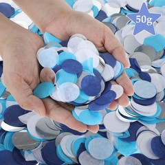 Yuanchu Multicolor Round Confetti, 6000 Pieces Paper Small, Blue and White