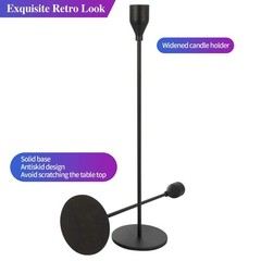 Anndason Set of 3 Black Candlestick Holders – S+M+L (3 Pcs/set),