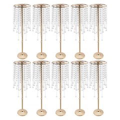 10pcs Crystal Table Centerpieces Gold Flower Stand Wedding Party Rack Decor