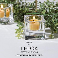 8-Pack Clear Glass Square Tealight Holders for Events & Decor