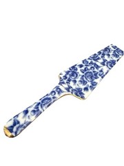 VTG Royal Danube Porcelain Cake & Pie Server Blue Rose Design Serving Utensil