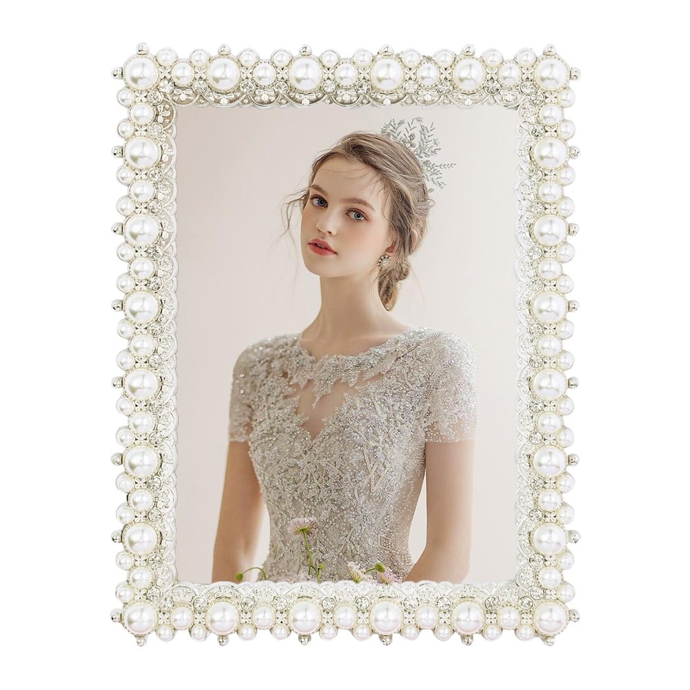DIKAR 5×7 picture frame with Pearls for Wedding Gifts, Wedding Picture Frame …