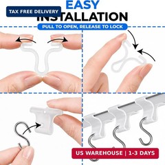 Gluposti Drop Ceiling Grid Clips for Hanging with S Hooks, Clear, 50 Pieces | Pl