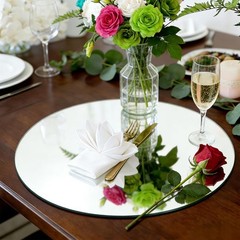 10 Pack Round Mirrors for Centerpieces, 8 inch Circle 8inch/20cm, Silver