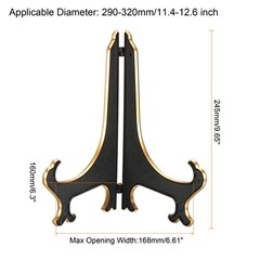 10″ Acrylic Plate Stand Holder, 2 Pack Foldable Frame Holder Black Gold